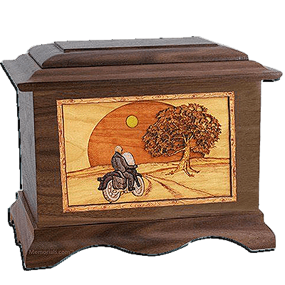 Riding Home Walnut Cremation Urn For Two