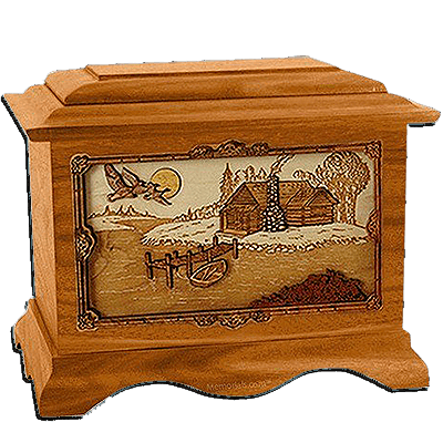 Rustic Paradise Mahogany Cremation Urn For Two