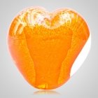 Radiant Orange Cremation Ash Glass Heart