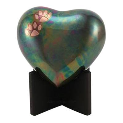 Raku Heart Metal Pet Urn