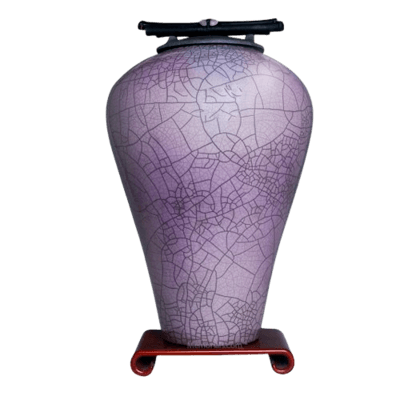 Raku Tall Amethyst Cremation Urns