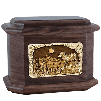 Ram Walnut Octagon Cremation Urn