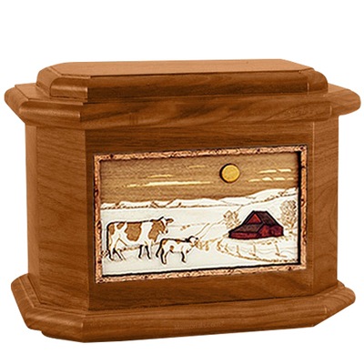 Ranch Mahogany Octagon Cremation Urn