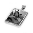 Rectangle Silver Etched Pendant