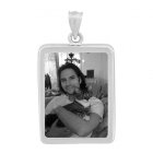 Rectangle Silver Etched Pendant