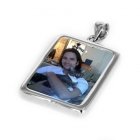 Rectangle Silver Photo Pendant