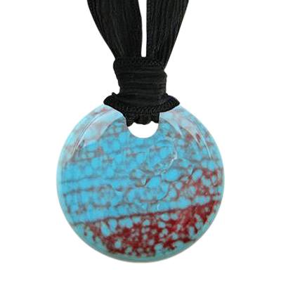Red Blue Small Cremation Ashes Pendant