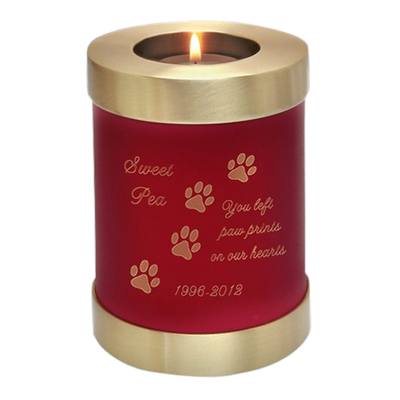 Red Candle Pet Cremation Urn