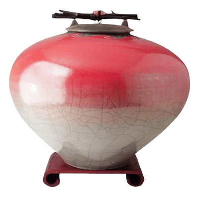 Raku Red Star Cremation Urns