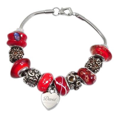 Red Heart Cremation Bracelet