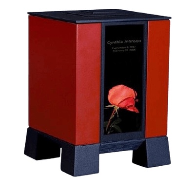 Red & Rose Medium Cremation Urn