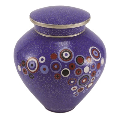 Retro Blue Cloisonne Cremation Urn