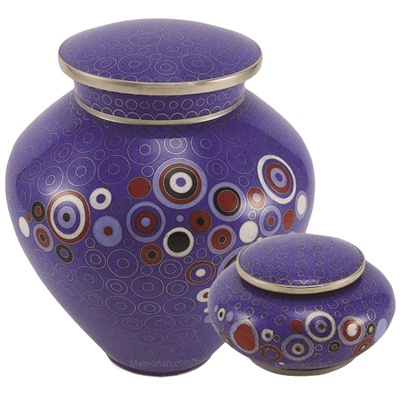 Retro Blue Cloisonne Cremation Urns