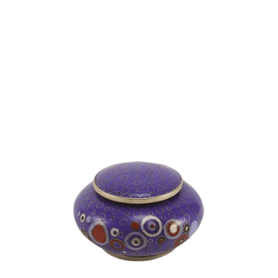 Retro Blue Cloisonne Keepsake Cremation Urn