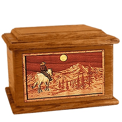 Riding Home Mahogany Memory Chest Cremation Urn