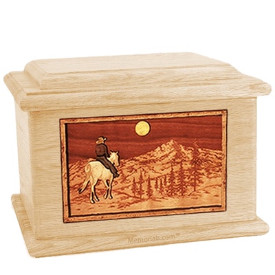 Riding Home Maple Memory Chest Cremation Urn
