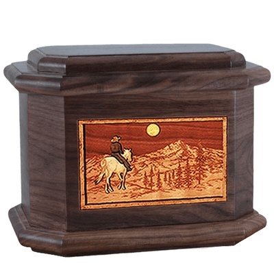 Riding Home Walnut Octagon Cremation Urn