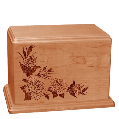 Roses Companion Cherry Wood Urn