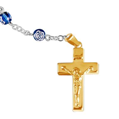 Rosette Gold Cremation Rosary