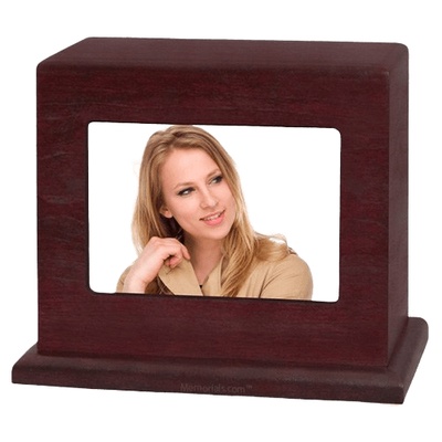 Rosewood Photo Child Cremation Urn