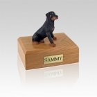 Rottweiler Sitting Small Dog Urn