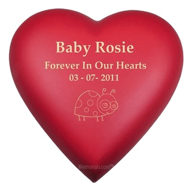 Ruby Heart Child Cremation Urn