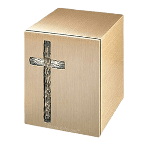 Rugged Cross Bronze Cremation Urn