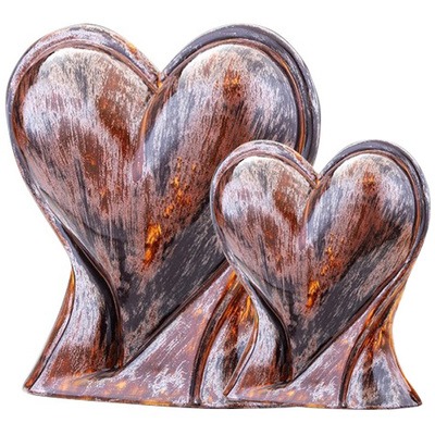 Rustic Heart Ceramic Pet Urn