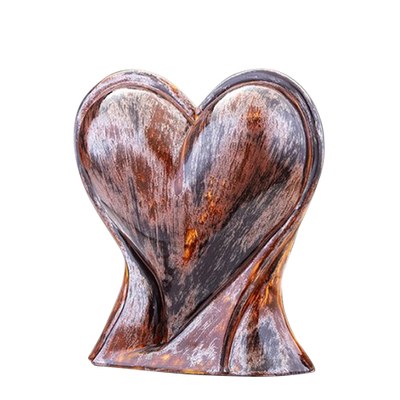 Rustic Heart Small Ceramic Pet Urn
