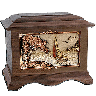 Sailing Walnut Cremation Urn For Two