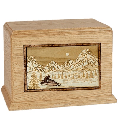 Snowmobile Maple Companion Urn