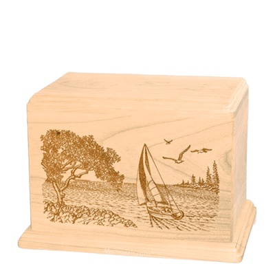 Sail Away Individual Maple Wood Urn