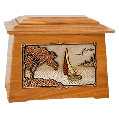 Sailboat Mahogany Aristocrat Cremation Urn