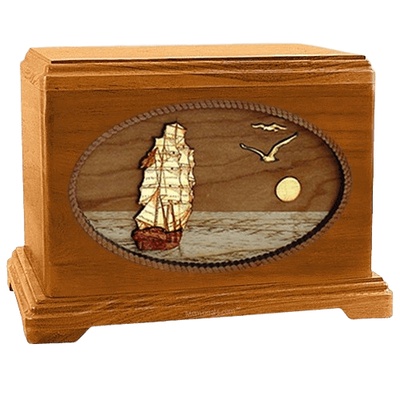 Sailing Home Mahogany Hampton Wood Cremation Urn