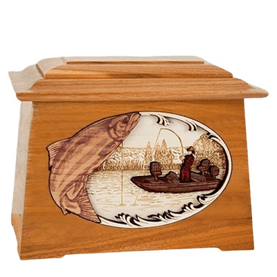 Salmon Fishing Mahogany Aristocrat Cremation Urn