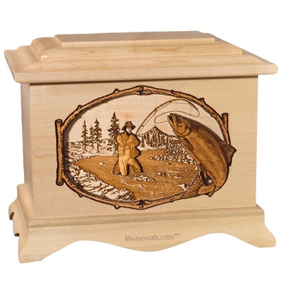 Salmon Stream Maple Cremation Urn