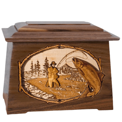 Salmon Stream Walnut Aristocrat Cremation Urn