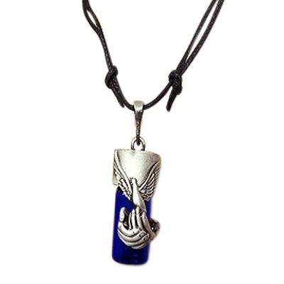 Rose Blue Cremation Necklace Urn