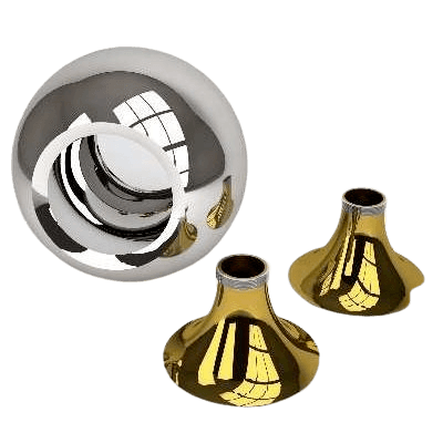 Chrome & Gold Orb Small Urn