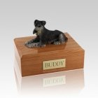 Schnauzer Black & Silver Laying Medium Dog Urn