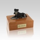 Schnauzer Black & Silver Laying Small Dog Urn