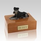 Schnauzer Black & Silver Laying Dog Urns