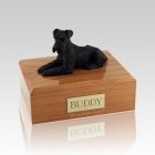 Schnauzer Black Laying Large Dog Urn