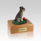 Schnauzer Gray Ears Down Playing Small Dog Urn