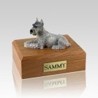 Schnauzer Silver Ears Up Large Dog Urn