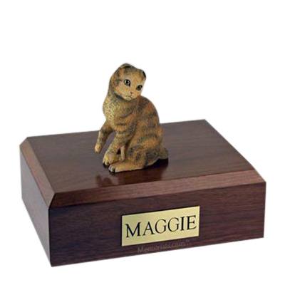 Scottish Fold Brown Tabby Large Cat Cremation Urn