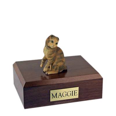 Scottish Fold Brown Tabby Medium Cat Cremation Urn