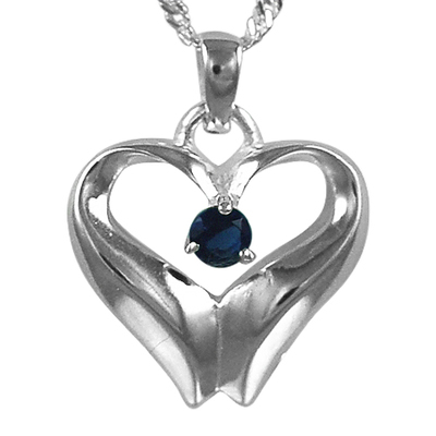 September Birthstone Cremation Heart