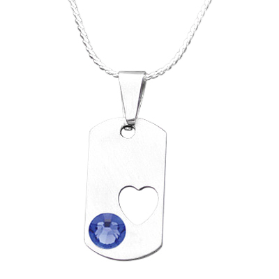 September Heart Cremation Pendant