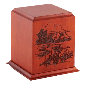 Serene Hills Wood Cremation Urn